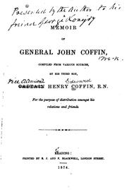 A Memoir of General John Coffin by Henry Edward Coffin