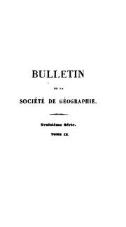 Cover of: Bulletin de la Société de géographie