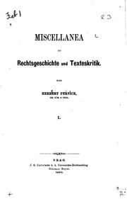 Cover of: Miscellanea zu Rechtsgeschichte und Texteskritik