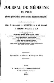 Cover of: Journal de médecine de Paris by 