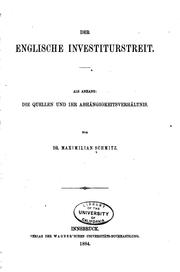 Cover of: Der englische Investiturstreit: Als Anhang: Die Quellen und ihr ...