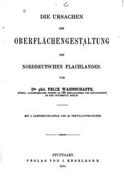 Cover of: Die Ursachen der Oberflächengestaltung des Norddeutschen Flachlandes