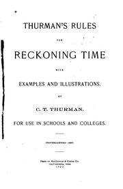 Cover of: Thurman's Rules for Reckoning Time: With Examples and Illustrations, for Use ...