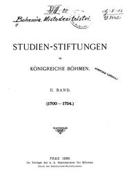 Cover of: Studien-stiftungen im Koenigreiche Boehmen by 