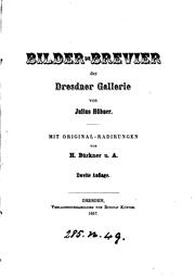 Cover of: Bilder-Brevier der Dresdner Gallerie [poems] mit orig. Radirungen von H. Bürkner u. A. by 