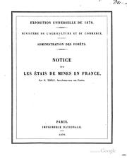Cover of: Notice sur les étais de mines en France