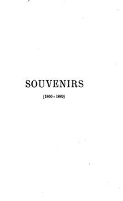 Cover of: Souvenirs, 1860-1889 | 