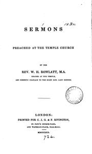 Cover of: Sermons preached at the Temple church by 