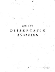 Cover of: Monadelphiæ classis dissertationes decem