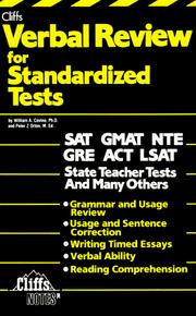 Cover of: Cliffs verbal review for standardized tests