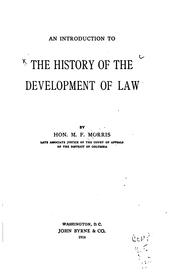 Cover of: An Introduction to the History of the Development of Law | 