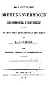 Cover of: Das optische Drehungsvermögen organischer Substanzen und die praktischen Anwendungen desselben ...