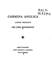 Cover of: Carmina anglica.