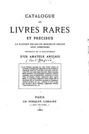 Catalogue de livres rares et precieux, la plupart relies en maroquin ancien ... by Charles Porquet (Firm )