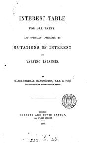 Cover of: Interest table for all rates, and specially applicable to mutations of interest and varying balances