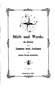 Cover of: Stirb und werde: Ein Weltbild nach Lucrez und andern