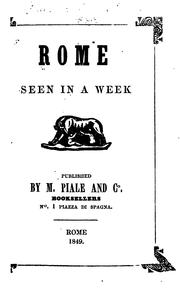 Cover of: Rome Seen in a Week