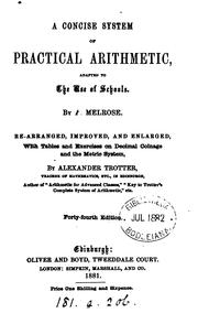 Cover of: Concise system of arithmetic, re-arranged and enlarged by A. Trotter