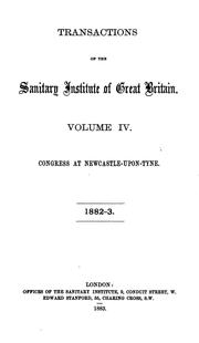 Cover of: Transactions of the Sanitary Institute of Great Britain