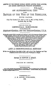Cover of: An Alphabetical List of the Battles of the War of the Rebellion, with Dates: From Fort Sumter, S ...