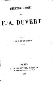 Cover of: THEATRE CHOISI F.A DUVERT