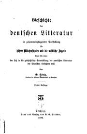 Cover of: Geschichte der deutschen Litteratur in zusammenhängender Darstellung für höhere Mädchenschulen ...