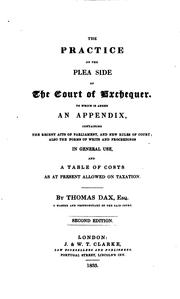 Cover of: The Practice on the Plea Side of the Court of Exchequer: To which is Added an Appendix ... | 