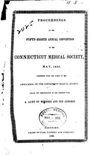 Cover of: Proceedings of the Connecticut Medical Society ...