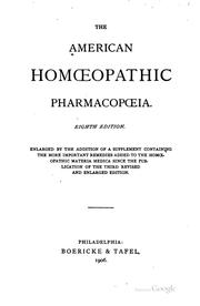 Cover of: The American Homœopathic Pharmacopœia | 