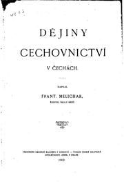Cover of: Dějiny cechovnictví v Čechách by 
