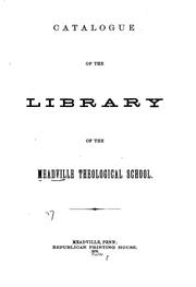 Cover of: Catalogue of the Library of the Meadville Theological School