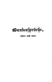 Cover of: Bundessprüche, ältere und neue, gesammelt und vorgetragen an der Säule der Schönheit in der G. U ...