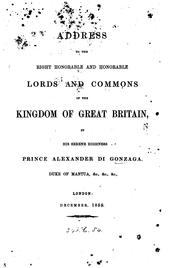 Cover of: Address to the ... lords and commons of ... Great Britain [on his claims to the duchy of Mantua].