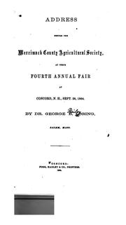 Cover of: Address Before the Merrimack County Agricultural Society, at Their Fourth Annual Fair: At ...