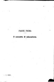 Trattato di pedagogia: La pedagogia generale