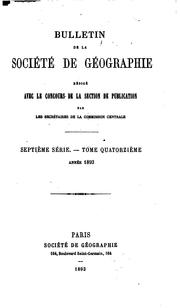 Cover of: Bulletin de la Société de géographie
