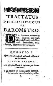 Cover of: Tractatus philosophicus de barometro