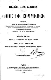 Cover of: Répétitions écrites sur le Code de commerce ...