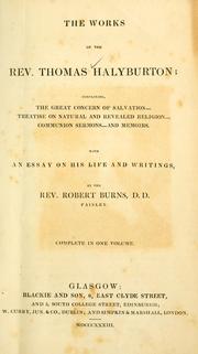 Cover of: The works of the Rev. Thomas Halyburton by Thomas Halyburton