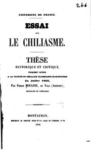 Cover of: Essai sur le chiliasme. ...