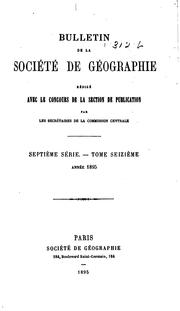 Cover of: Bulletin de la Société de géographie