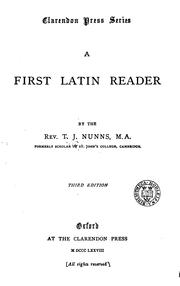 Cover of: A first Latin reader