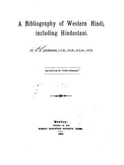Cover of: A Bibliography of Western Hindi, Including Hindostani