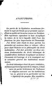 Cover of: Étude sur la théorie du droit musulman