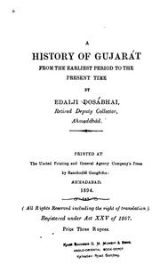 A History of Gujarát: From the Earliest Period to the Present Time by Edalji Dosábhai