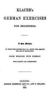 Cover of: German exercises for beginners