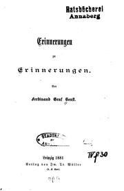 Erinnerungen zu Erinnerungen by Friedrich Ferdinand Beust