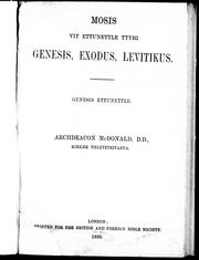 Mosis vit ettunettle ttyig Genesis, Exodus, Levitikus