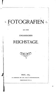 Cover of: Fotografien aus dem ungarischen Reichstage