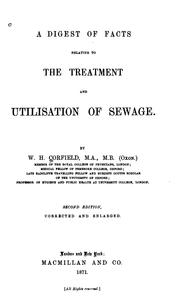 Cover of: A Digest of Facts Relating to the Treatment and Utilization of Sewage by 